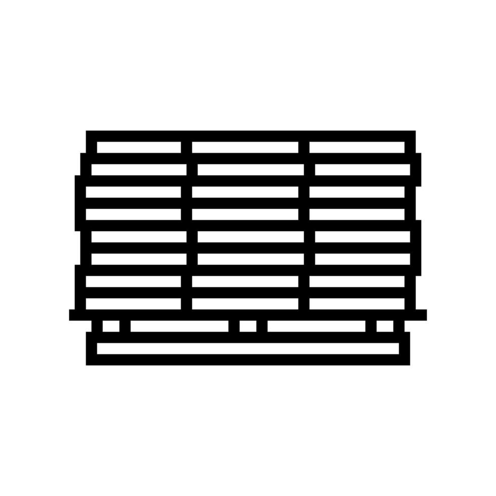 wooden planks on pallet line icon vector illustration