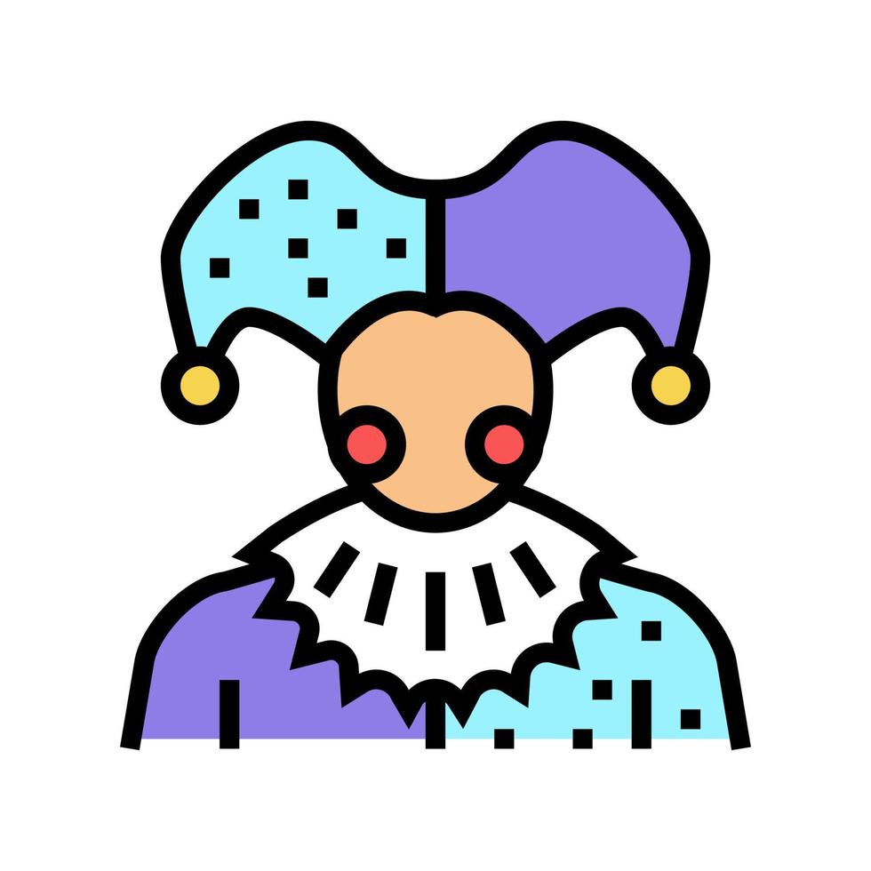 jester fairy tale color icon vector illustration