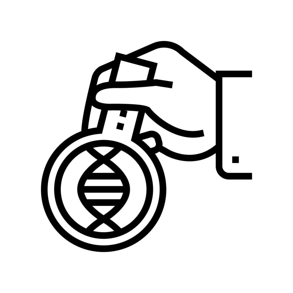 laboratory researching genetic molecule line icon vector illustration