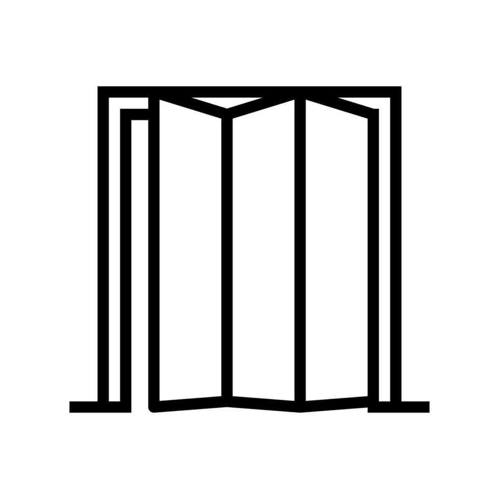 ilustración de vector de icono de línea de puerta plegable