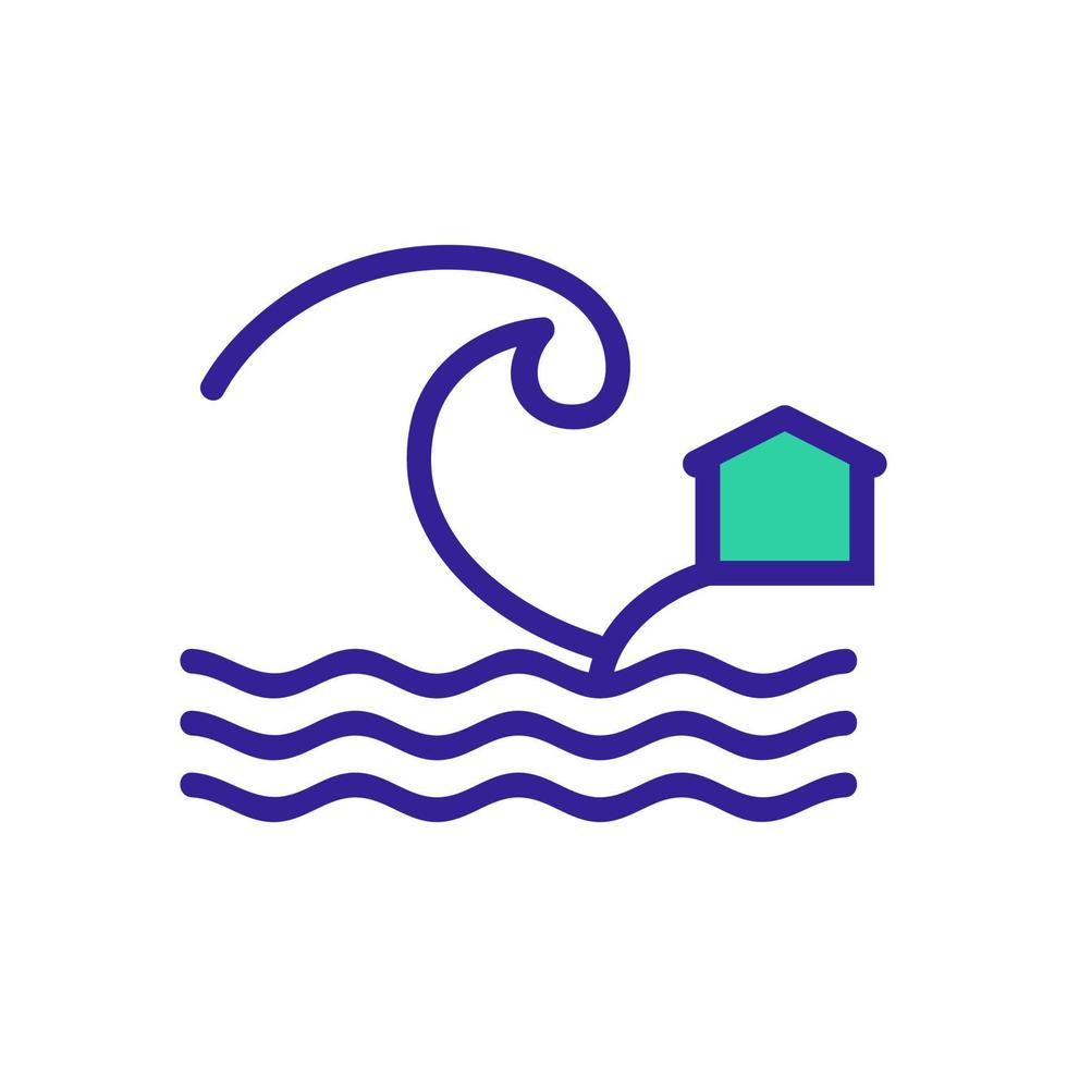 Tsunami icon vector. Isolated contour symbol illustration vector