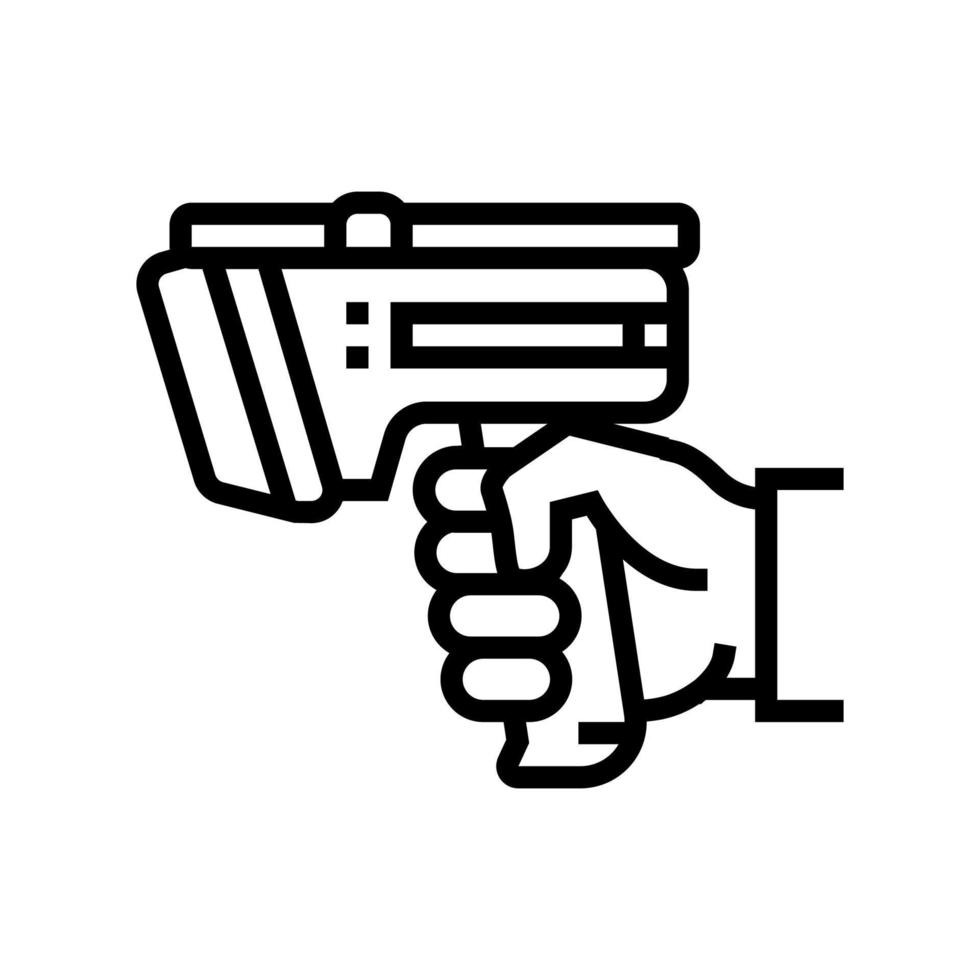 pistola láser para escanear la ilustración del vector del icono de la línea rfid