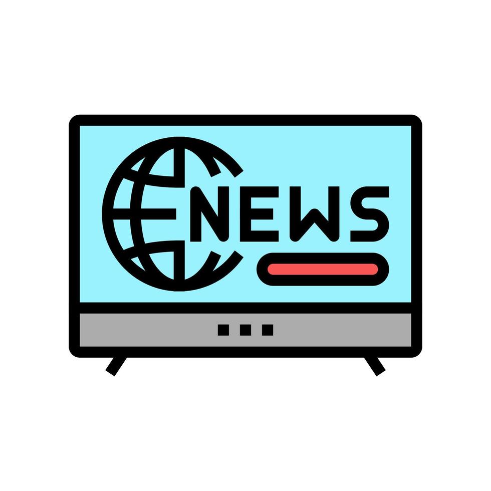 television news color icon vector illustration