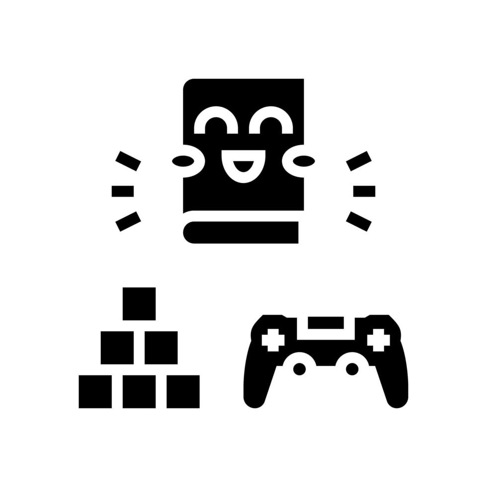 ilustración de vector de icono de glifo de libro de juegos