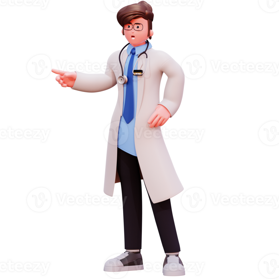 3D Character Male Doctor Illustration png