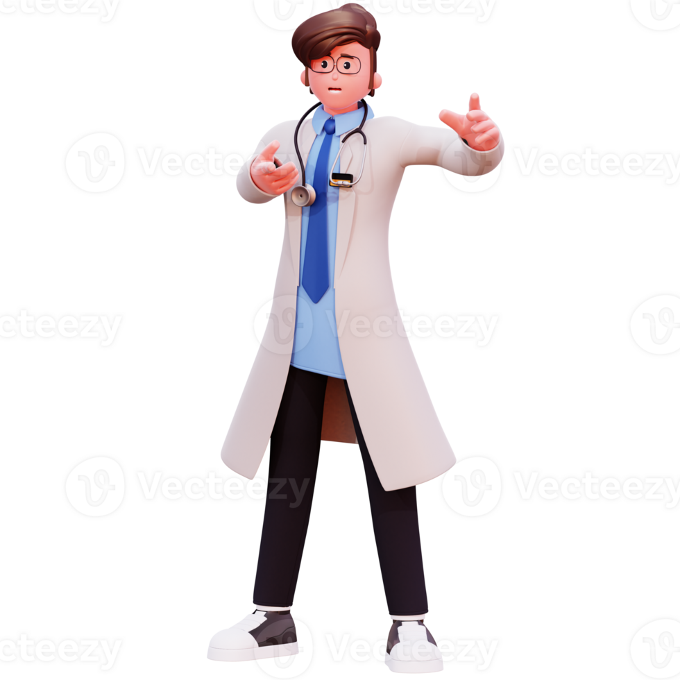 3D Character Male Doctor Illustration png