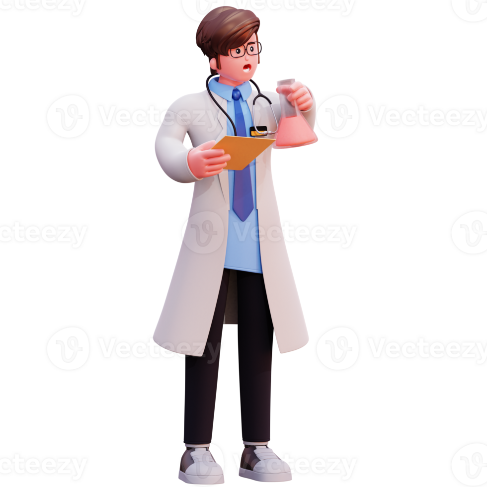 3D Character Male Doctor Illustration png