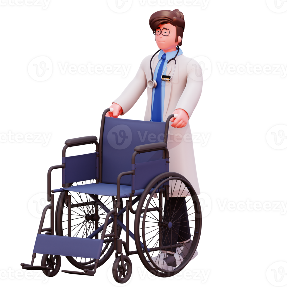 Ilustración de médico masculino de personaje 3d png