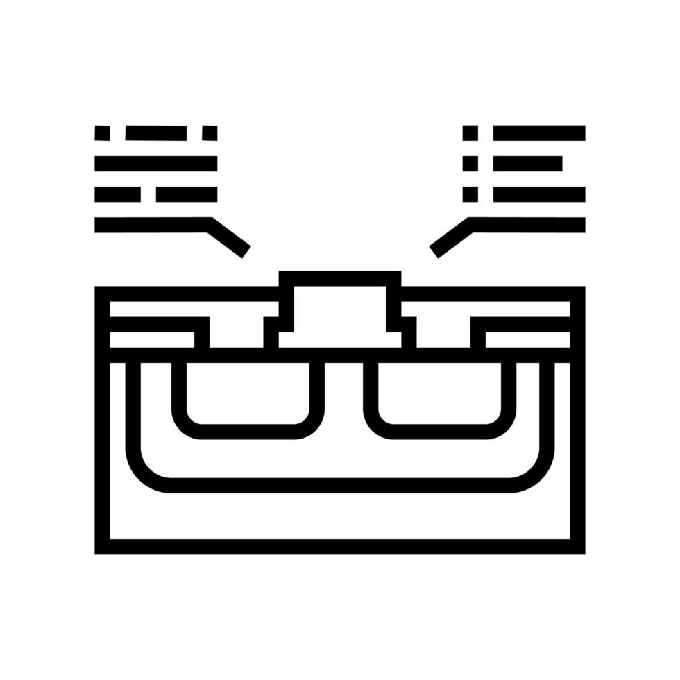 características semiconductor línea icono vector ilustración