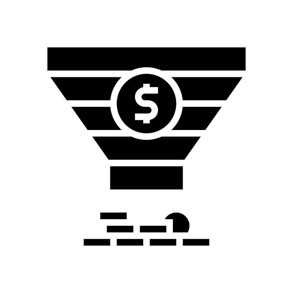 ilustración de vector de icono de glifo de embudo de ventas