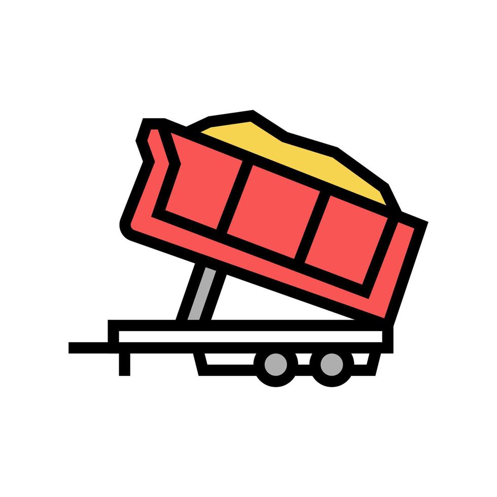 sand transportation trailer color icon vector illustration