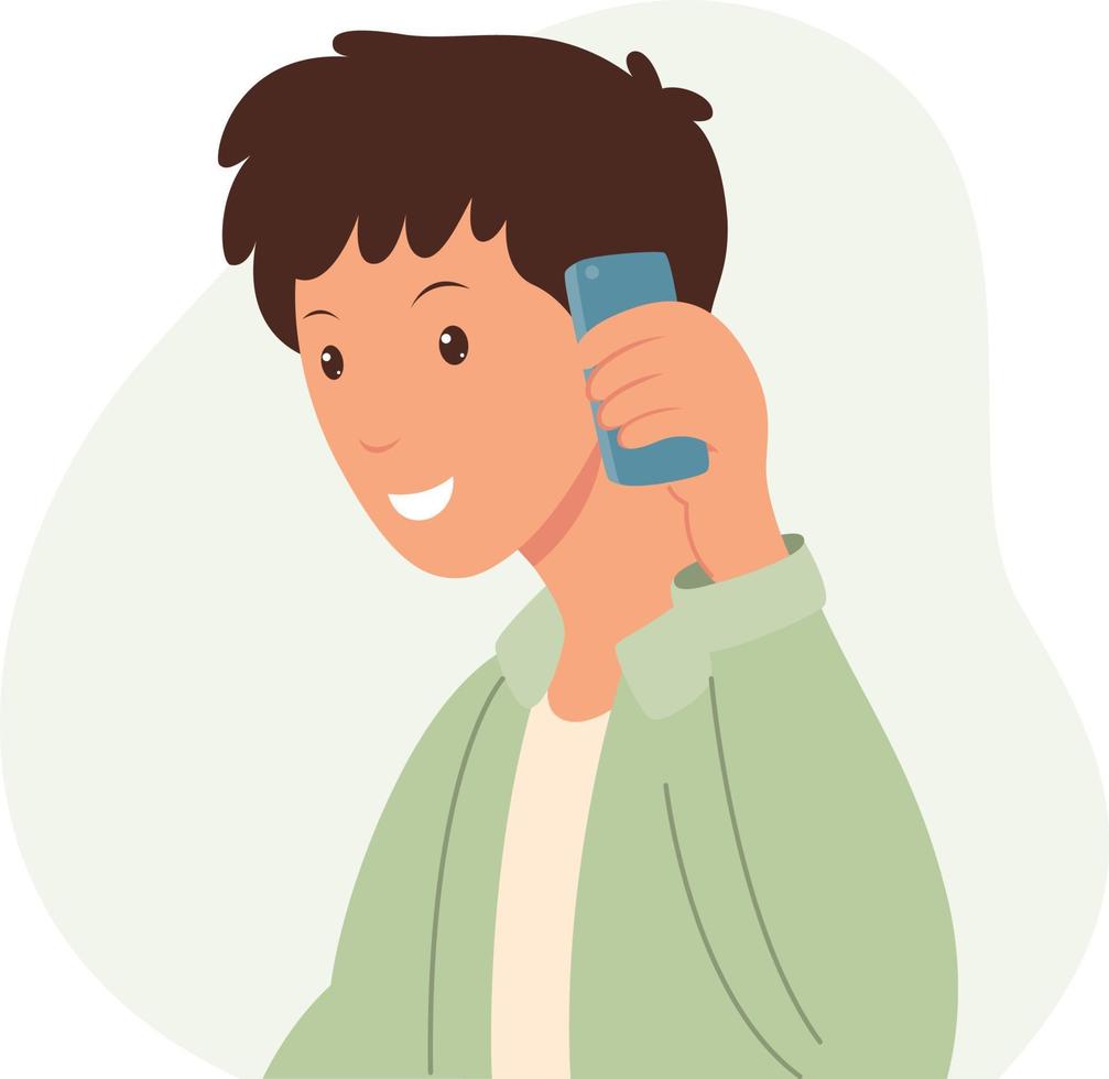 portrait of a man picking up the phone vector