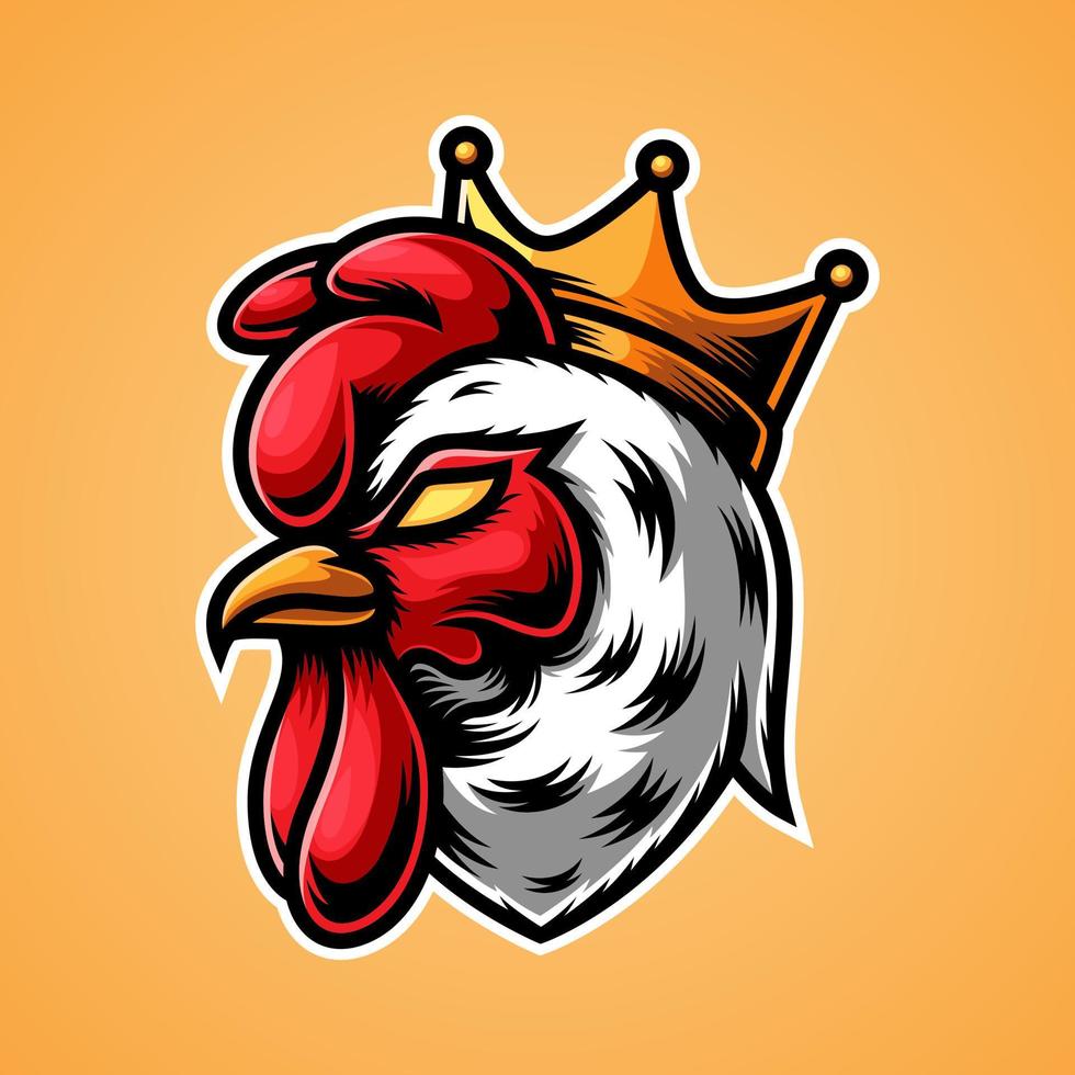 mascota de cabeza de gallo de pollo vector