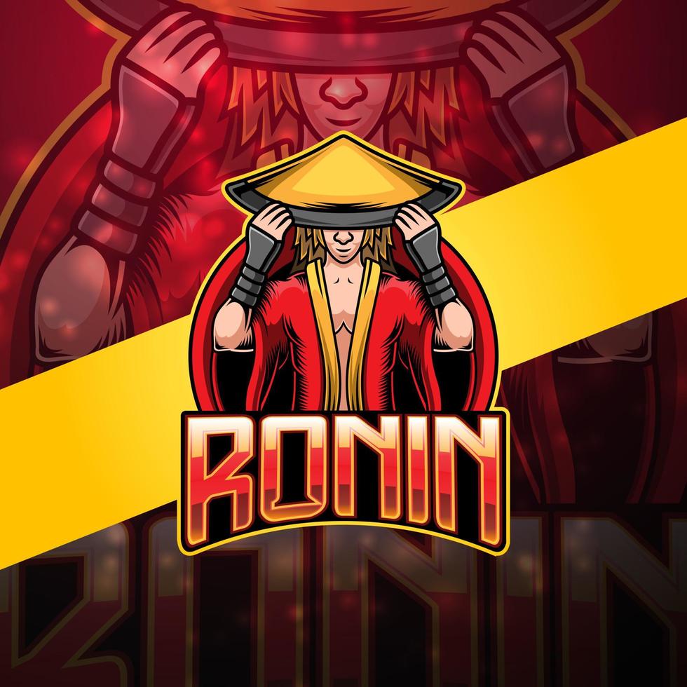Ronin esport mascot logo design vector