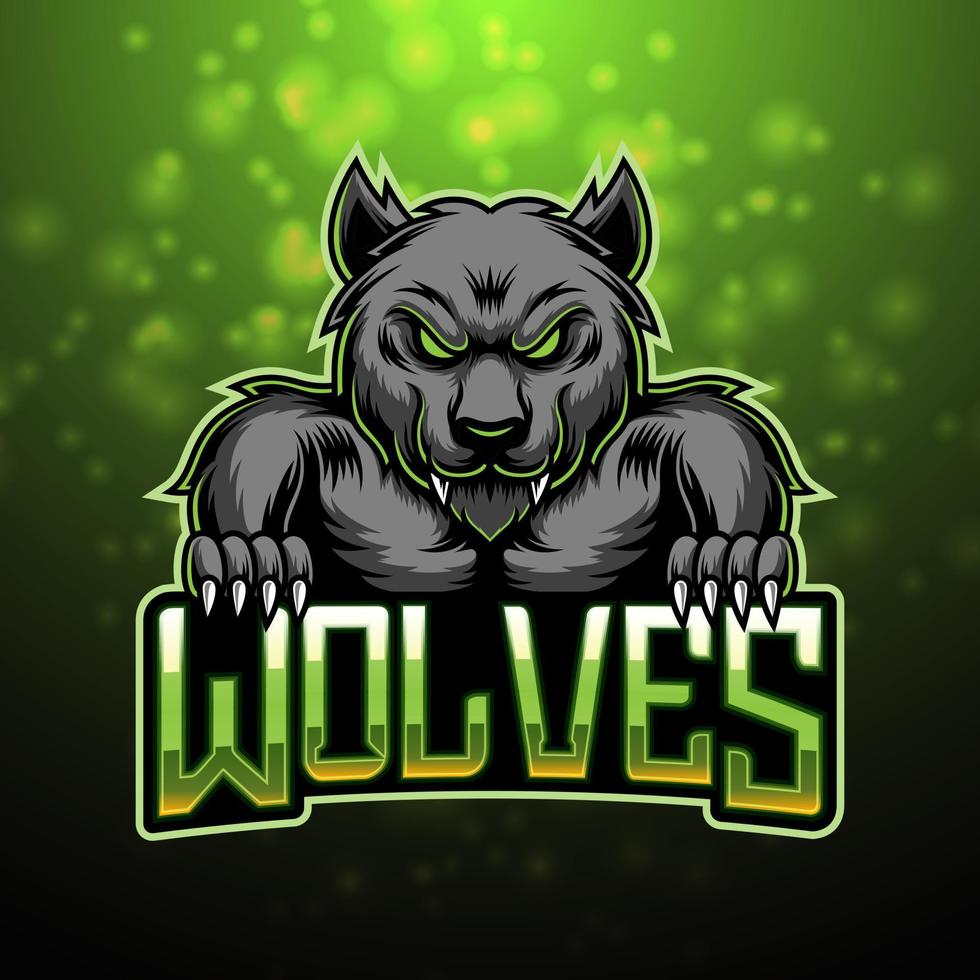 diseño de logotipo de mascota de esport de mobilewolves vector