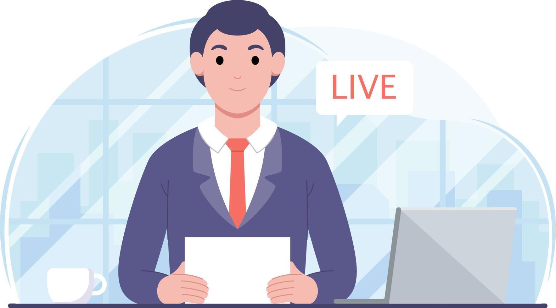 flat design presenter hosting event vector