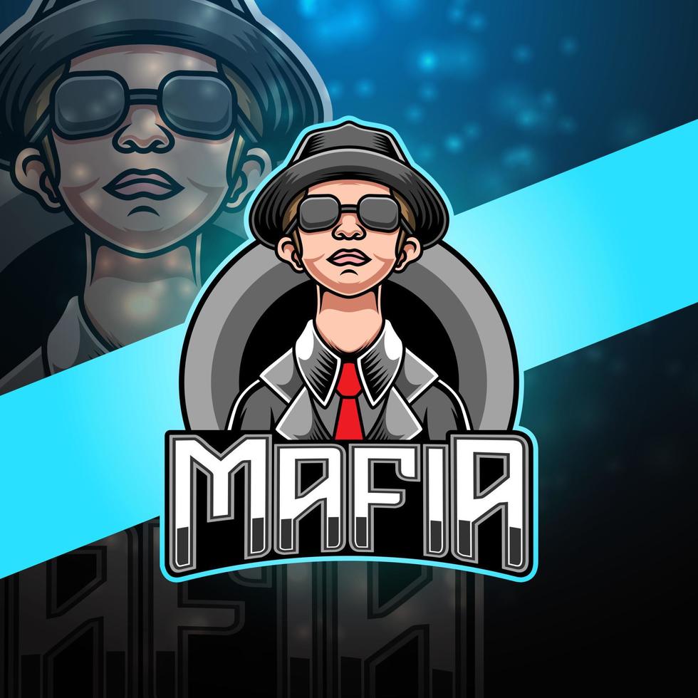 Mafia esport mascot logo design vector