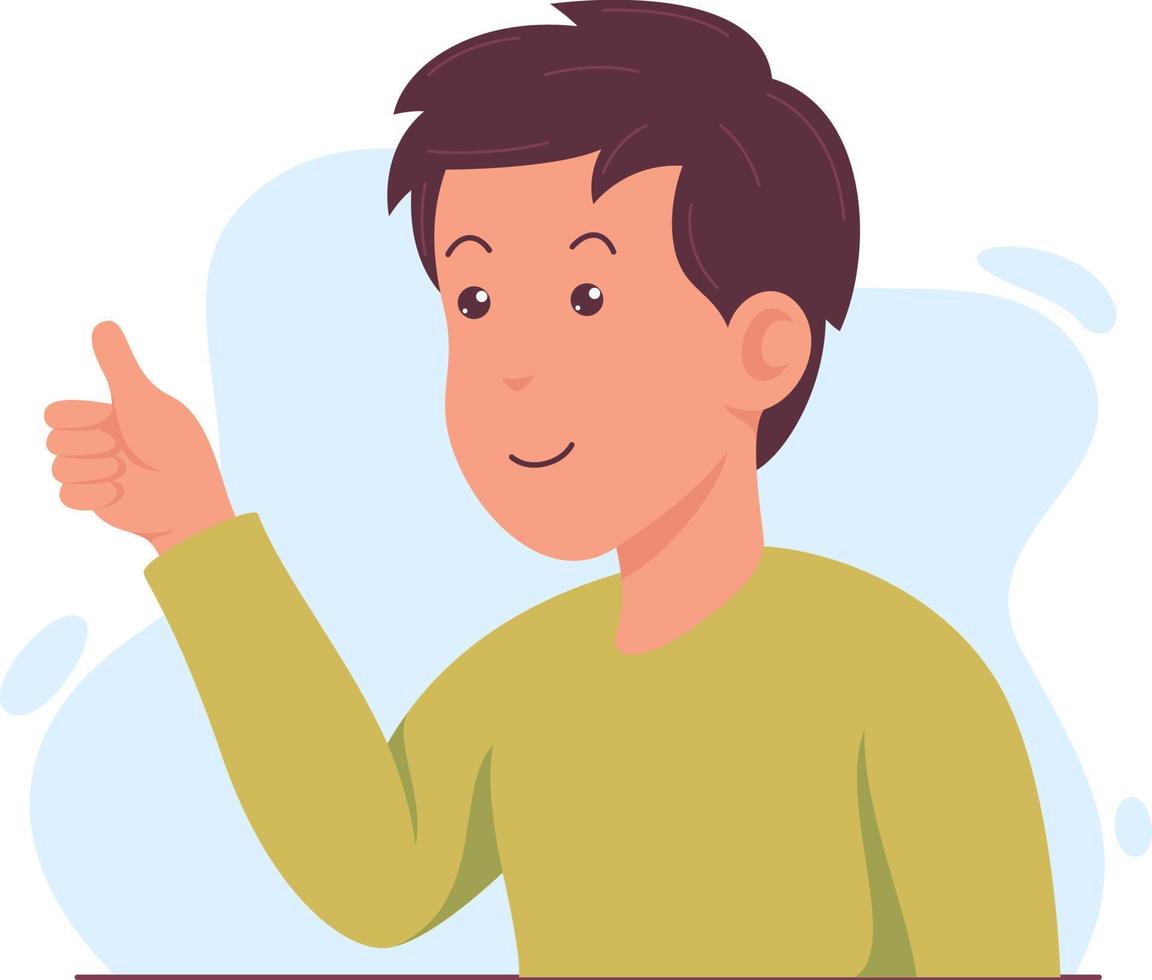 illustration of man giving thumbs up vector