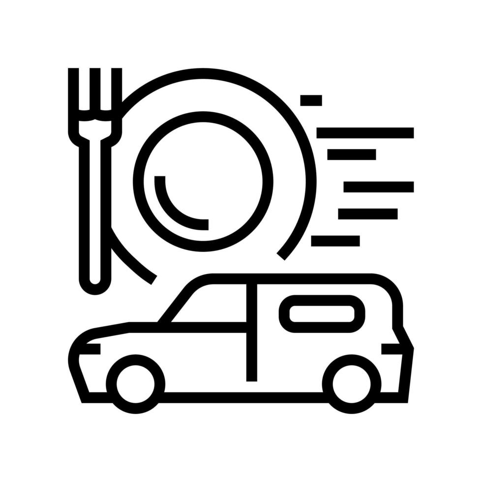 food delivery line icon vector illustration