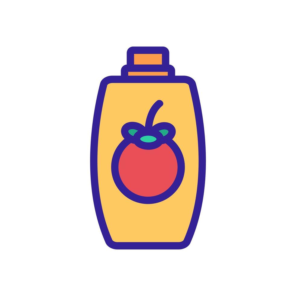 ilustración de contorno de vector de icono de botella de champú de mangostán