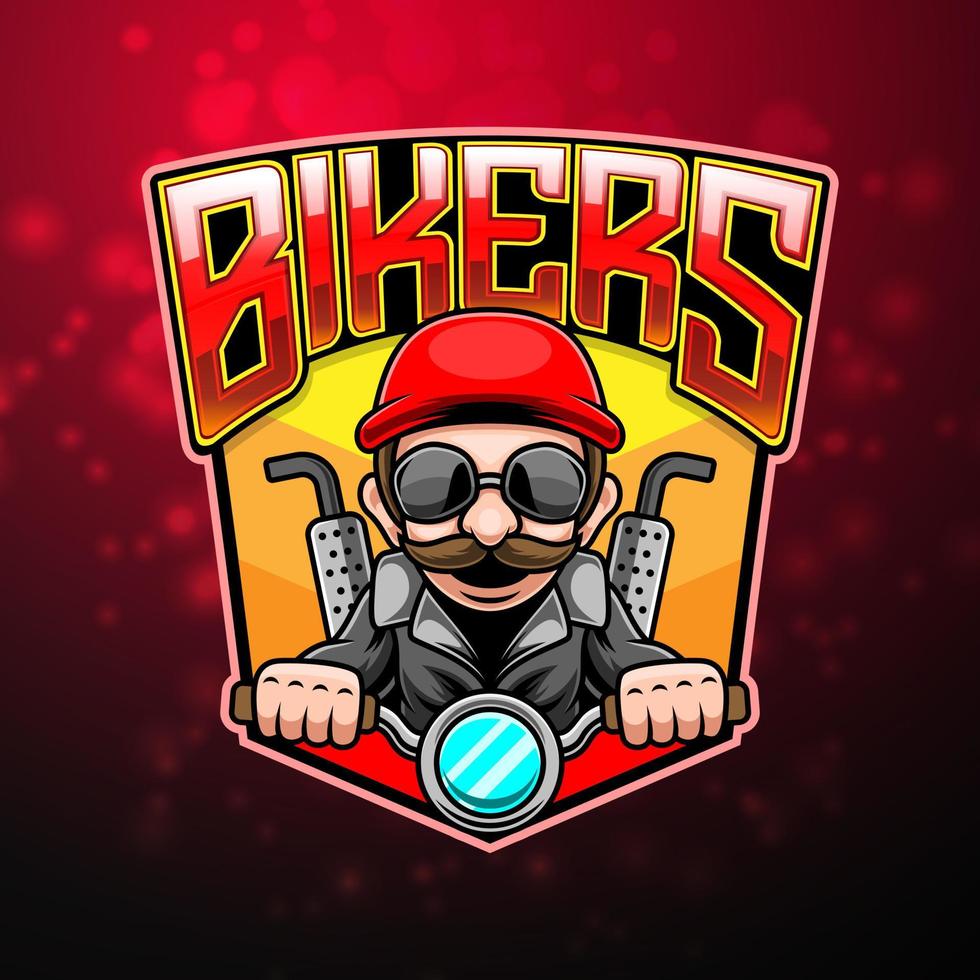 Bikers esport mascot logo design vector