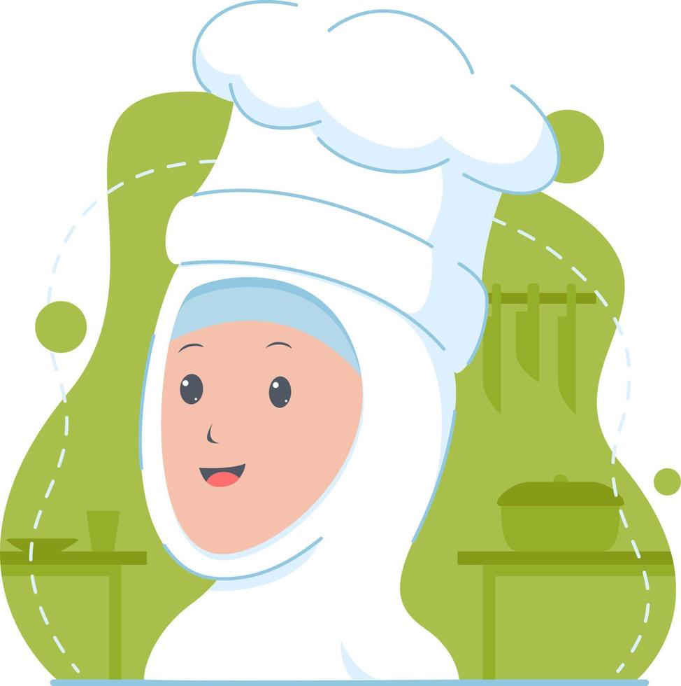 retrato de un chef con una cara linda vector