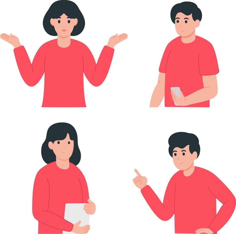 Flat design Set of joyful people vector