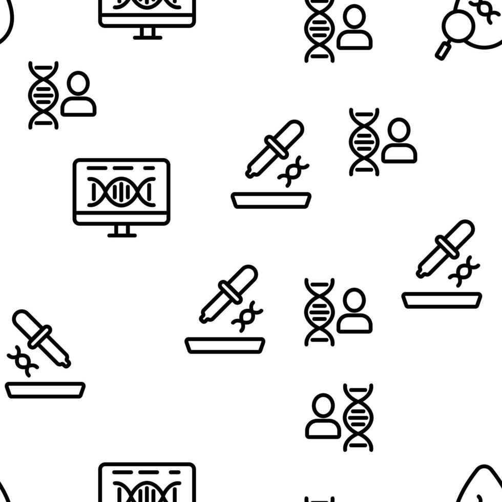 Dna Test Vector Seamless Pattern