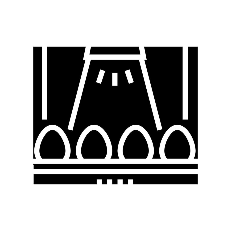 egg factory conveyor glyph icon vector illustration