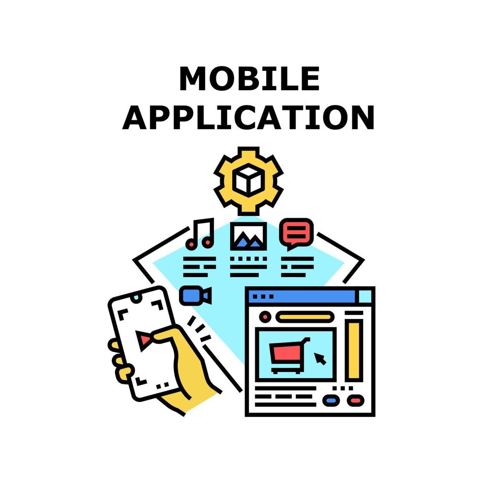 ilustración de vector de icono de aplicación móvil
