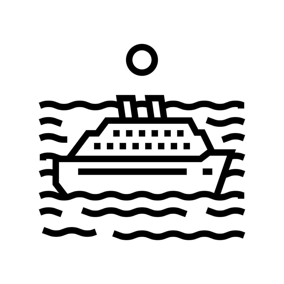 open ocean line icon vector illustration