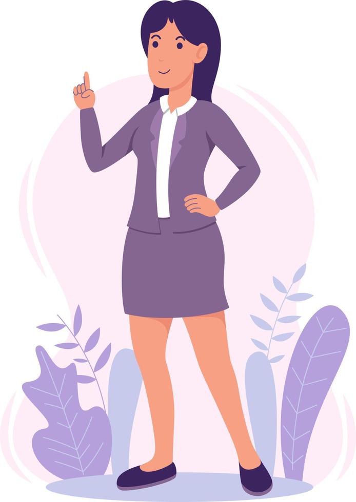 portrait of a female employee who is a role model vector
