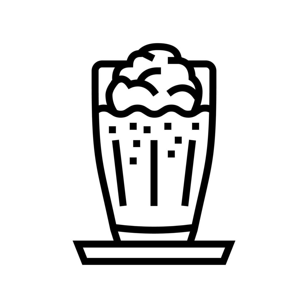 Ilustración de vector de icono de línea de café frappe