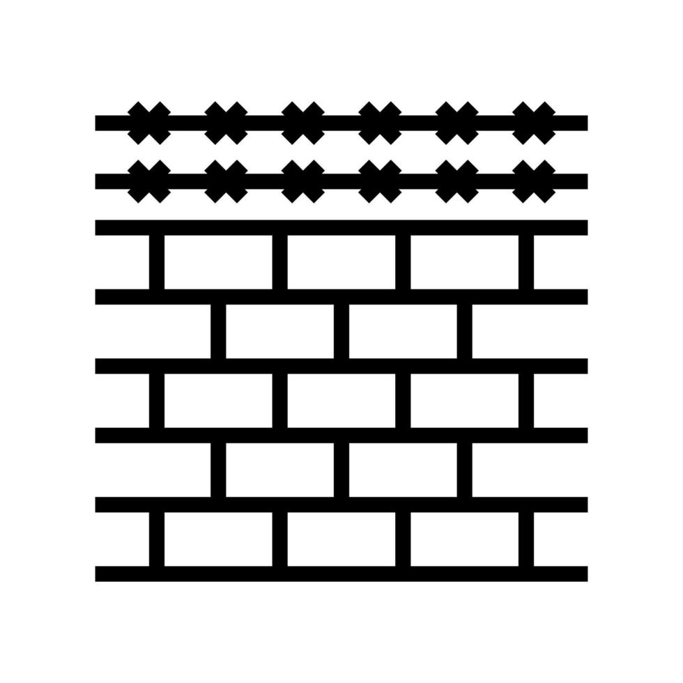 fence with barbed wire line icon vector illustration