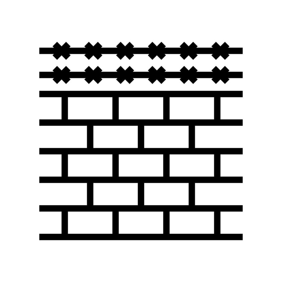 fence with barbed wire line icon vector illustration