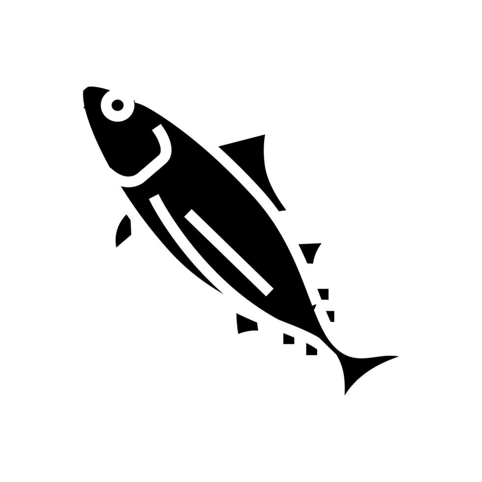 barrilete atún glifo icono vector ilustración