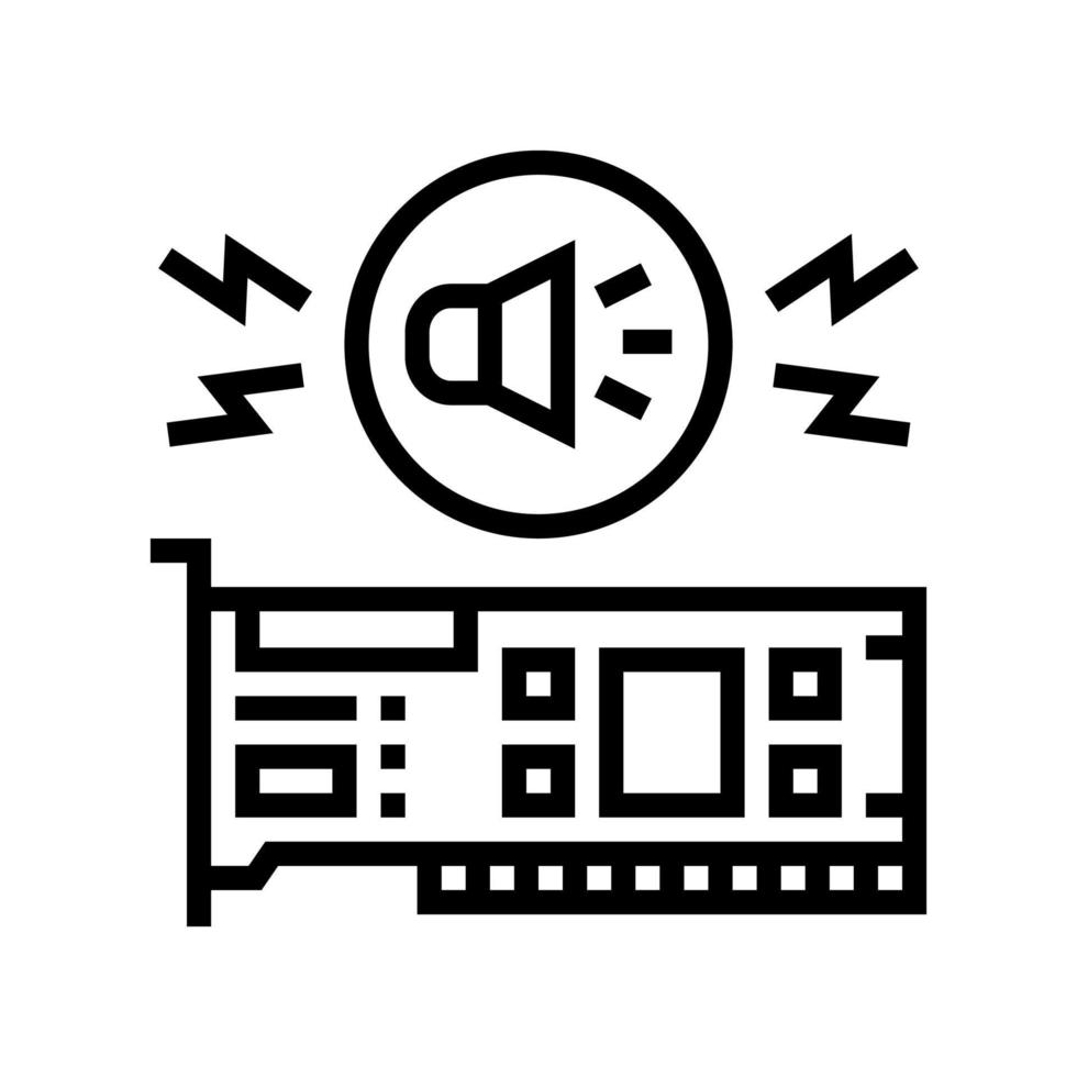 audio card computer component line icon vector illustration