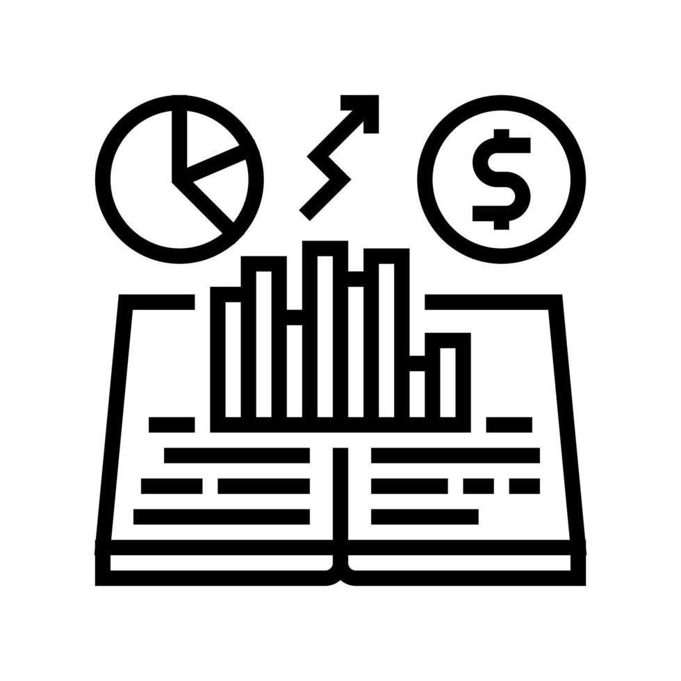 economic history line icon vector illustration