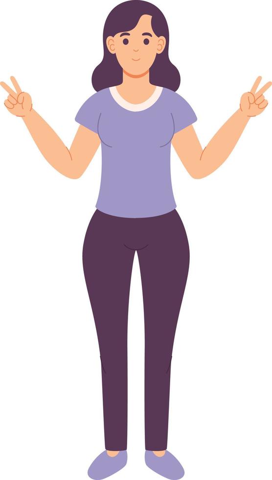 Smiling young girl flat design vector