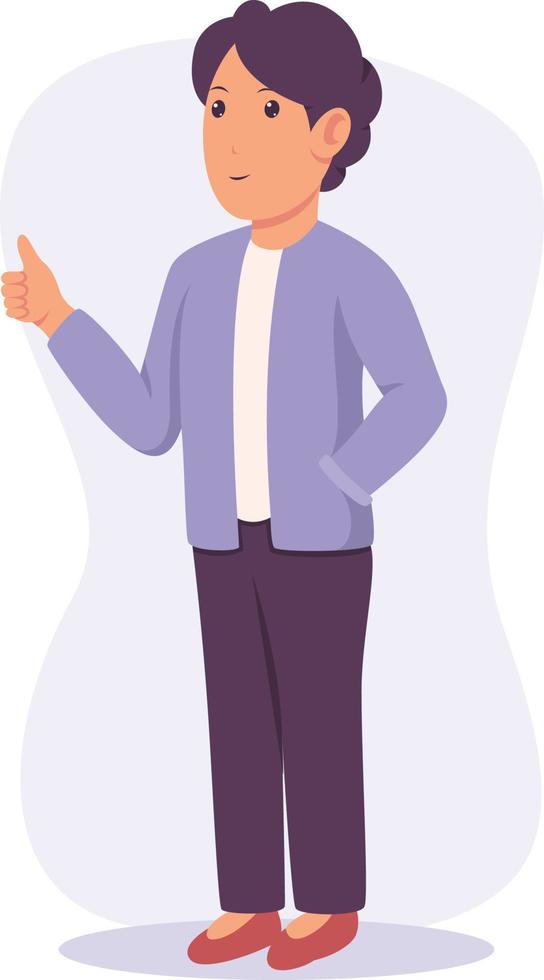 portrait of a man giving thumbs up vector