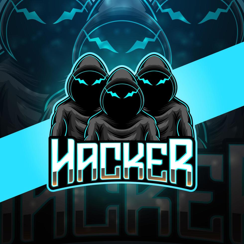 diseño de logotipo de mascota hacker esport vector