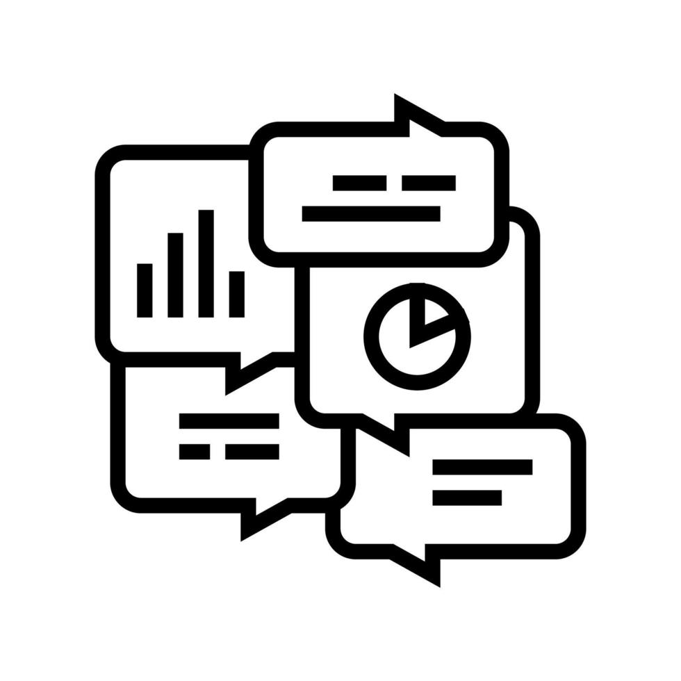 office tasks discussing line icon vector illustration