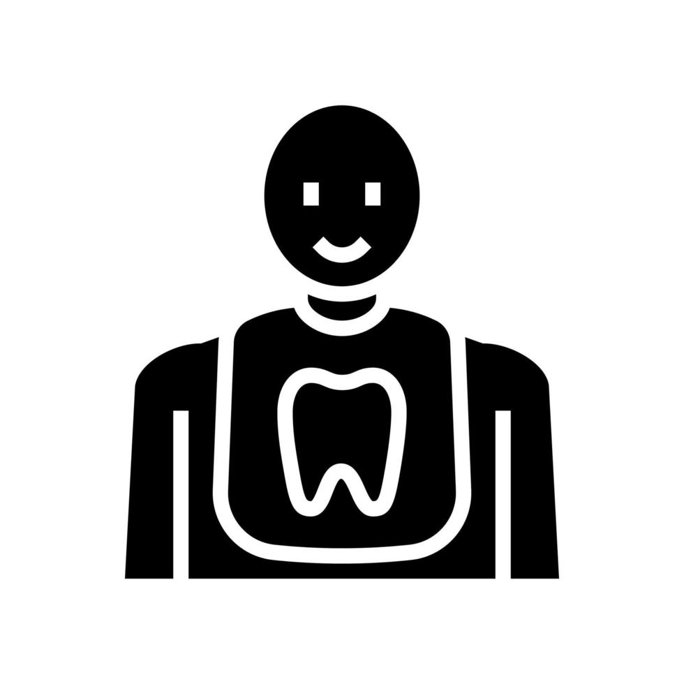 niño dentista cliente glifo icono vector ilustración