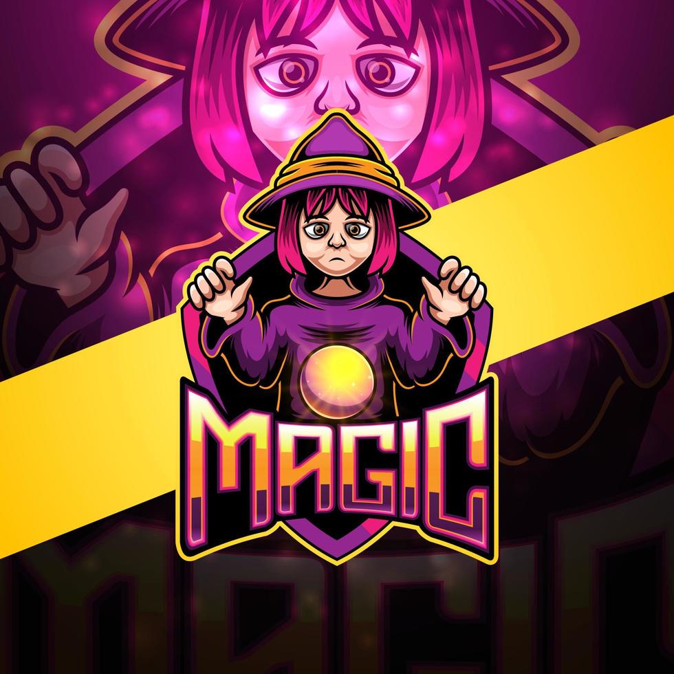 Magic esport mascot logo design vector