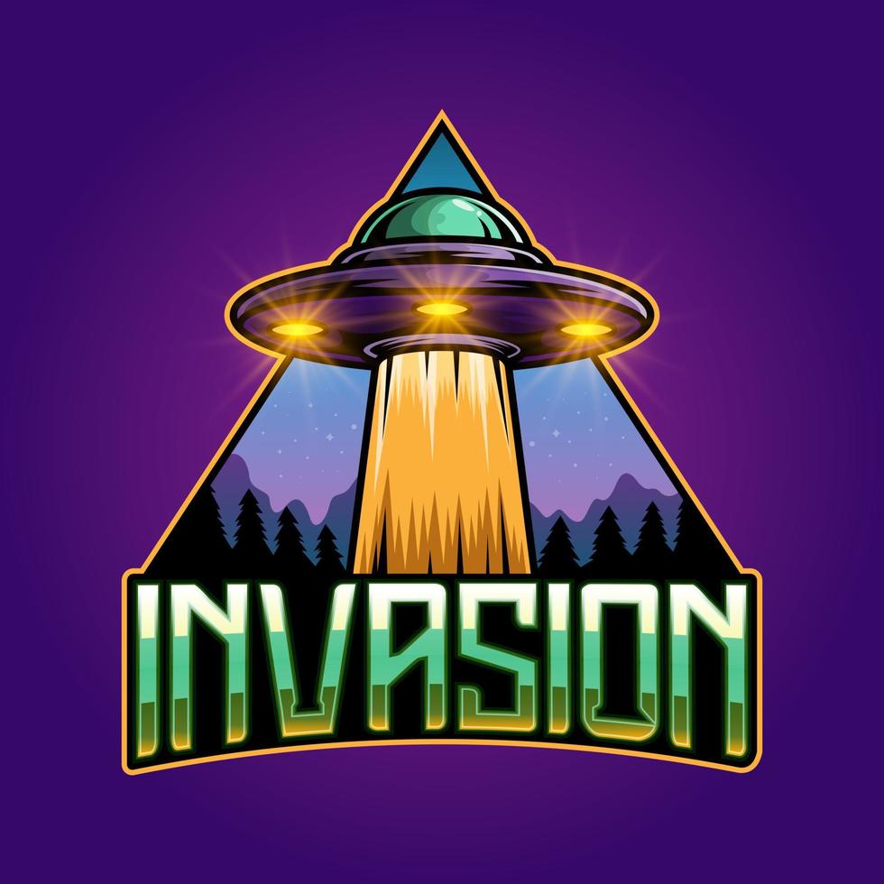 Invasion esport mascot logo design vector