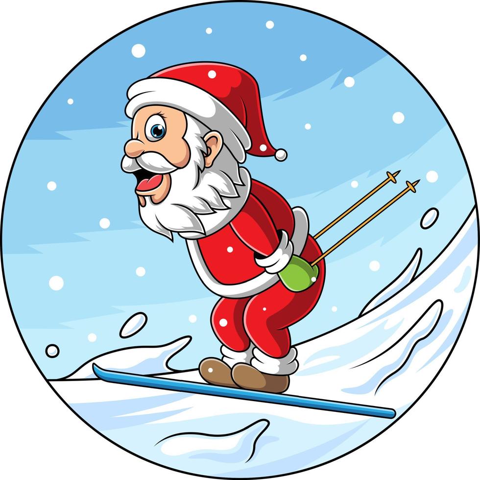 santa cartoon illustration playing sky vector