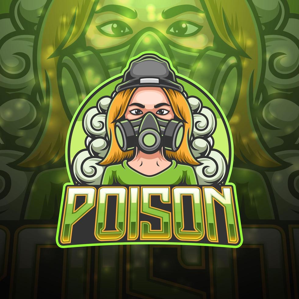 Poison esport mascot logo design vector
