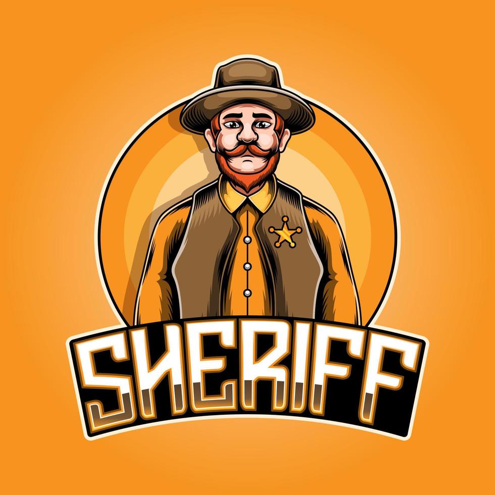 diseño del logotipo de la mascota del sheriff esport vector