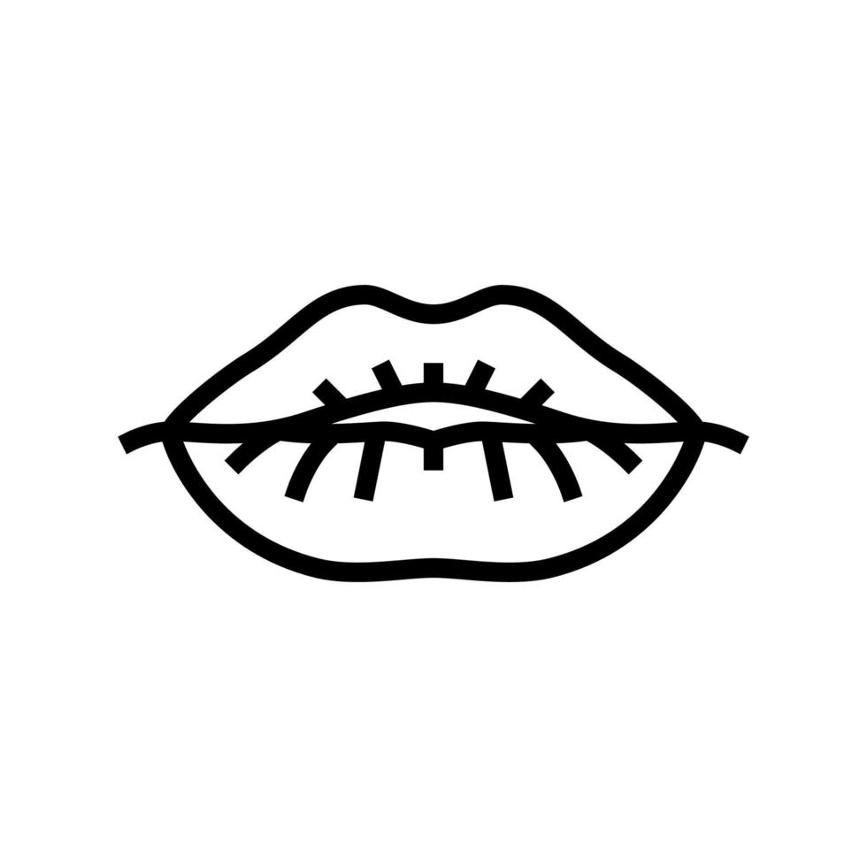 lip facial line icon vector illustration