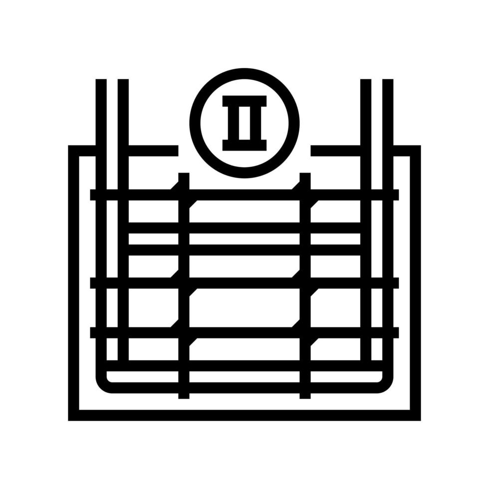 secondary reinforcement line icon vector illustration